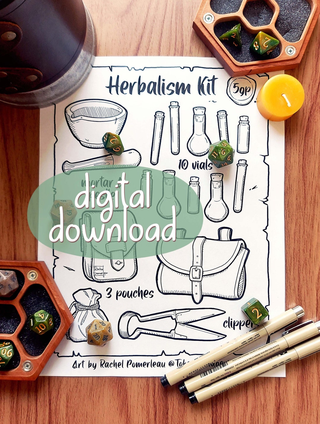 Herbalism Kit Visual Aid Coloring Page Digital Download Etsy