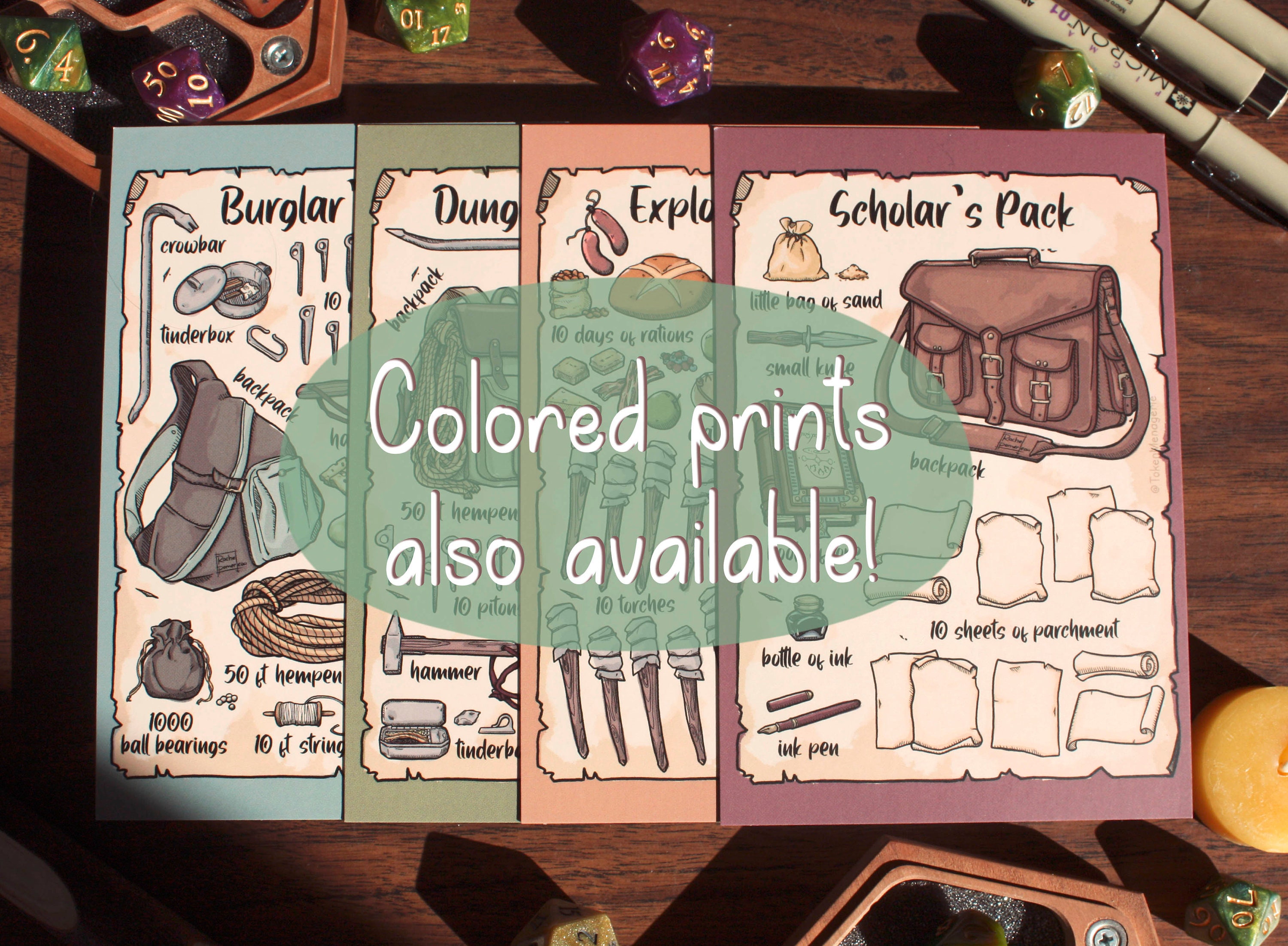 Dungeoneer's Pack Visual Aid Coloring Page Digital - Etsy UK
