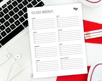 Weekly To Do List, Day Planner for Work, Day Planner for Home