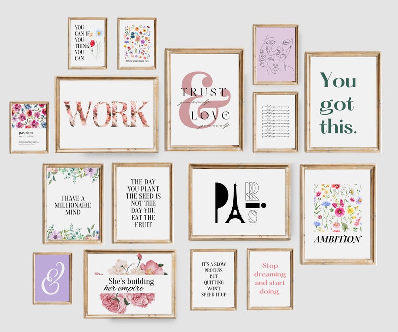 Office Wall Art Set of 19 PRINTABLES Home Office Decor Etsy