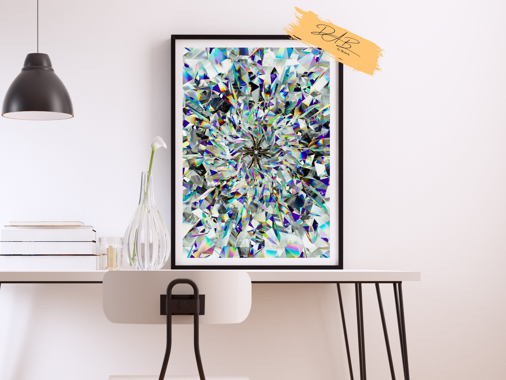 Luxury wall art set of 3 posters diamonds luxury art Etsy