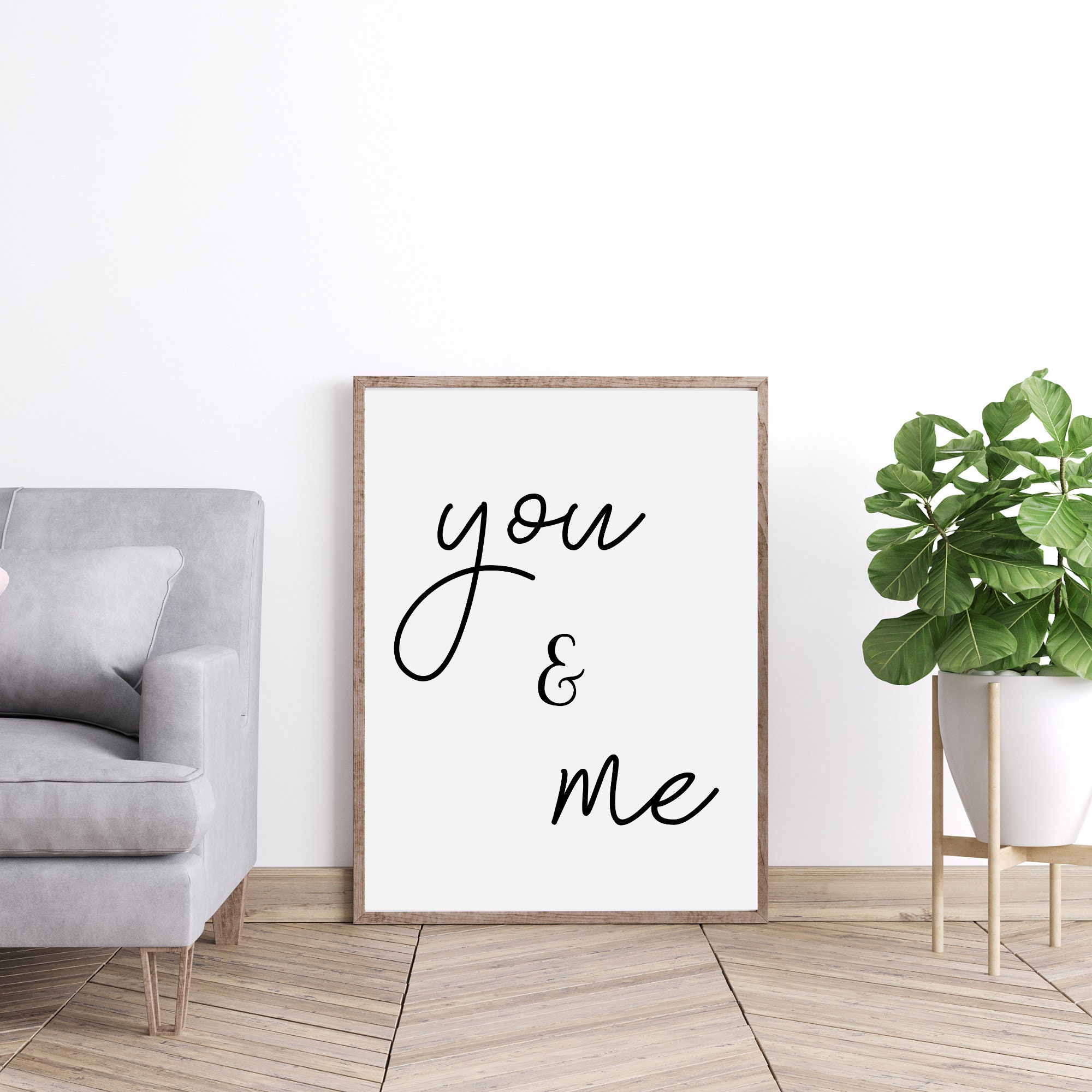 You and me poster Wall art Home decor Love print Couple Etsy