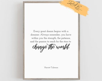 Harriet Tubman Quote Etsy
