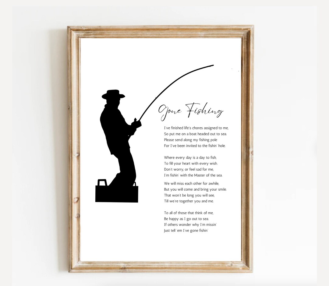 Funeral Poem Gone Fishing Funeral Poem Memorial Gift Etsy
