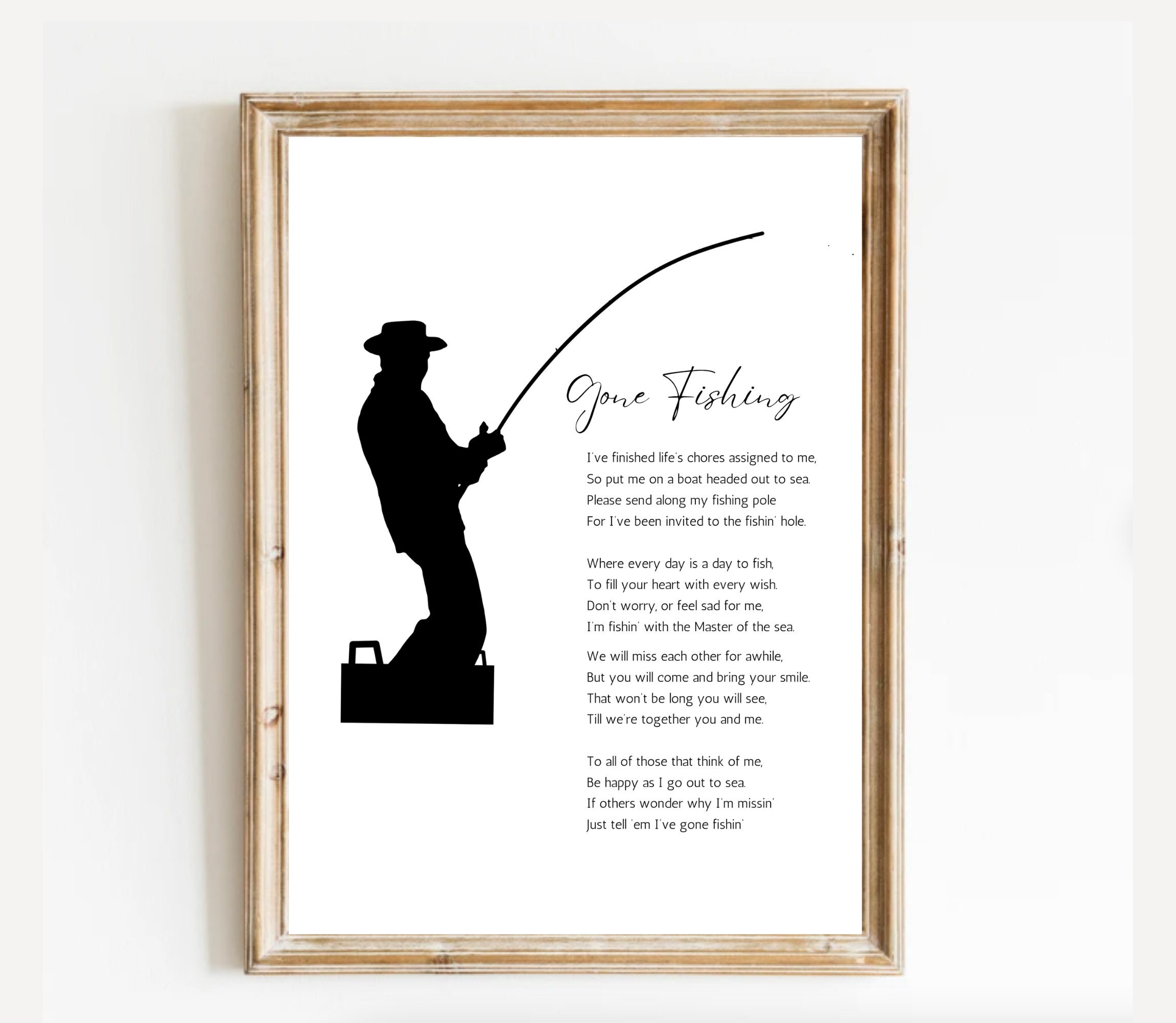 Funeral Poem Gone Fishing Funeral Poem Memorial Gift Etsy Canada