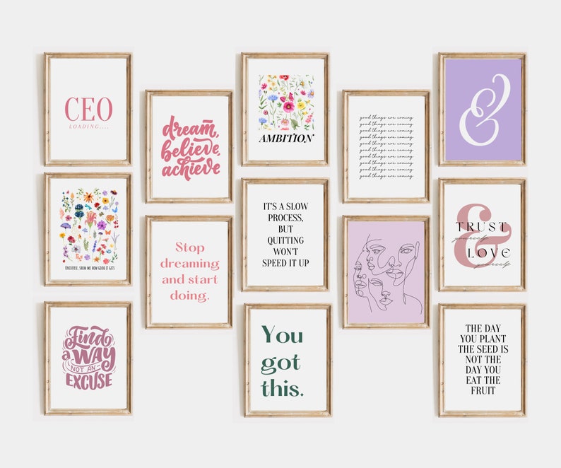 Office Wall Art Set of 19 PRINTABLES Home Office Decor Etsy