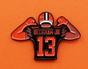 Odell Beckham Jr Cleveland Browns Fan Enamel Pin + 2 Stickers