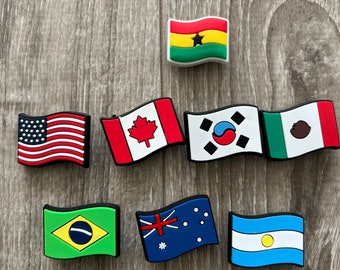 World Cup Croc Charms ( Argentina. South Korea, Ghana , Nigeria, Australia, Canada , Brazil, Mexico, USA) for 2022