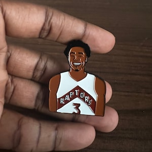 Scottie Barnes Recrue de l’année Épinglette en émail + 2 autocollants Raptors de Toronto (mauvais numéro de maillot)