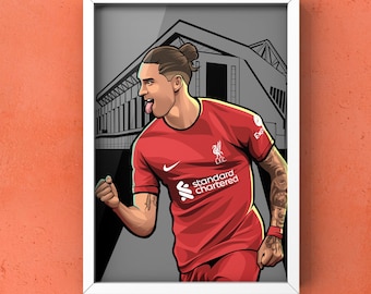 Darwin Nunez Liverpool Fan Art Poster for English Premier League