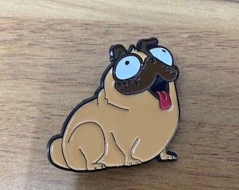 Monchie Dog Pin, Dog lovers Pin, Pug life Pin + Stickers