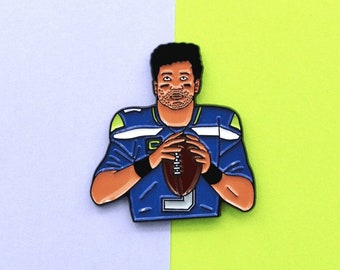 Russell Wilson Seattle Seahawks  soft enamel pin + stickers