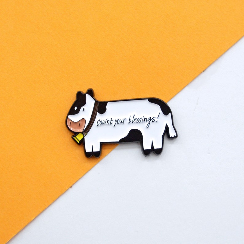 Cow Pin, Cownt Your Blessings enamel Pins & Stickers image 6