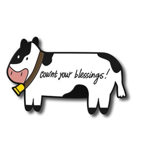 Cow Pin, Cownt Your Blessings enamel Pins & Stickers image 3