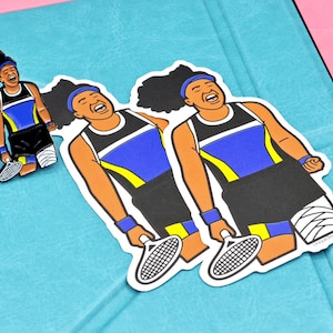 Naomi Osaka Tennis Enamel Pin + Stickers