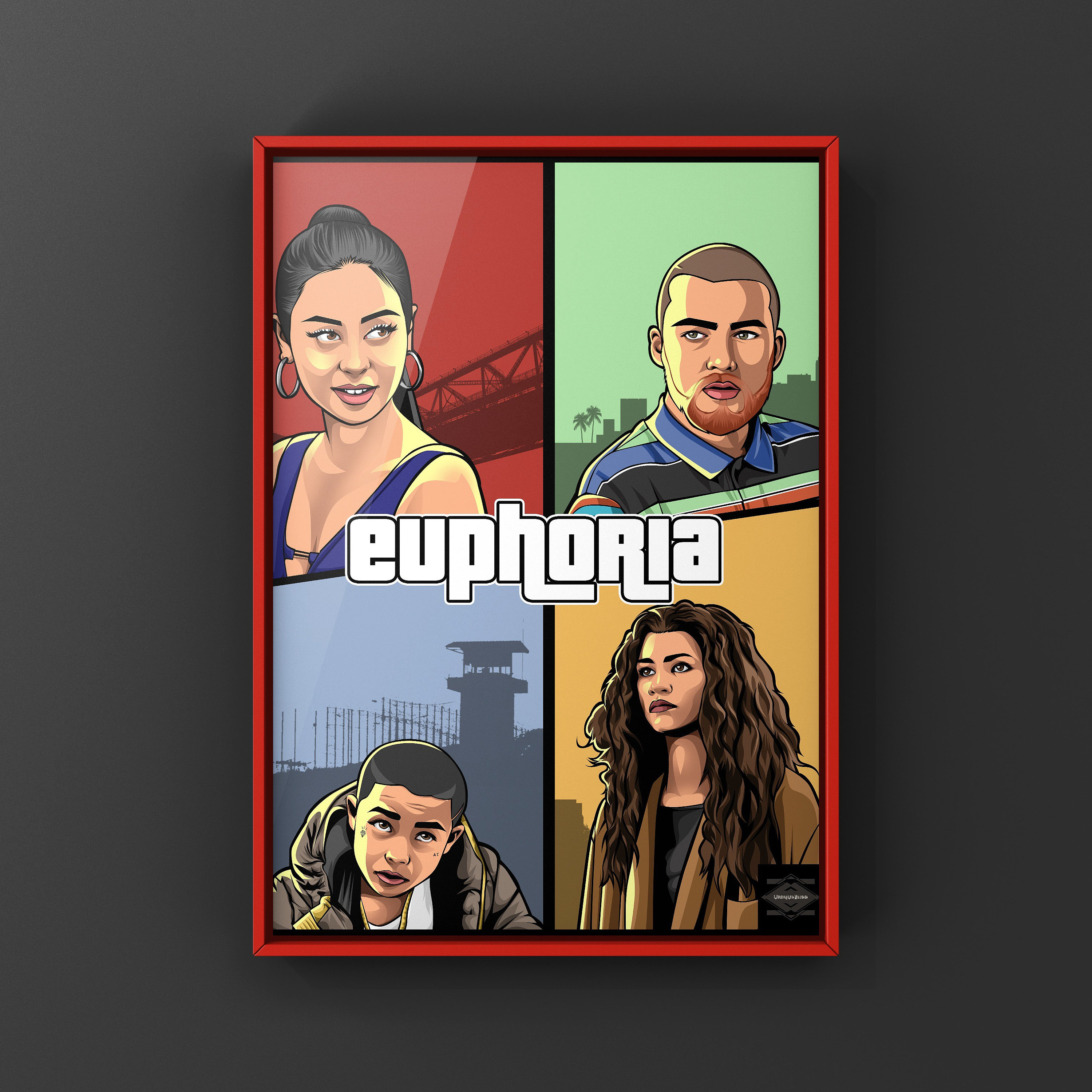Euphoria ( Ash Tray , Fezco, Maddie , Rue) Poster 12 X16 Inches