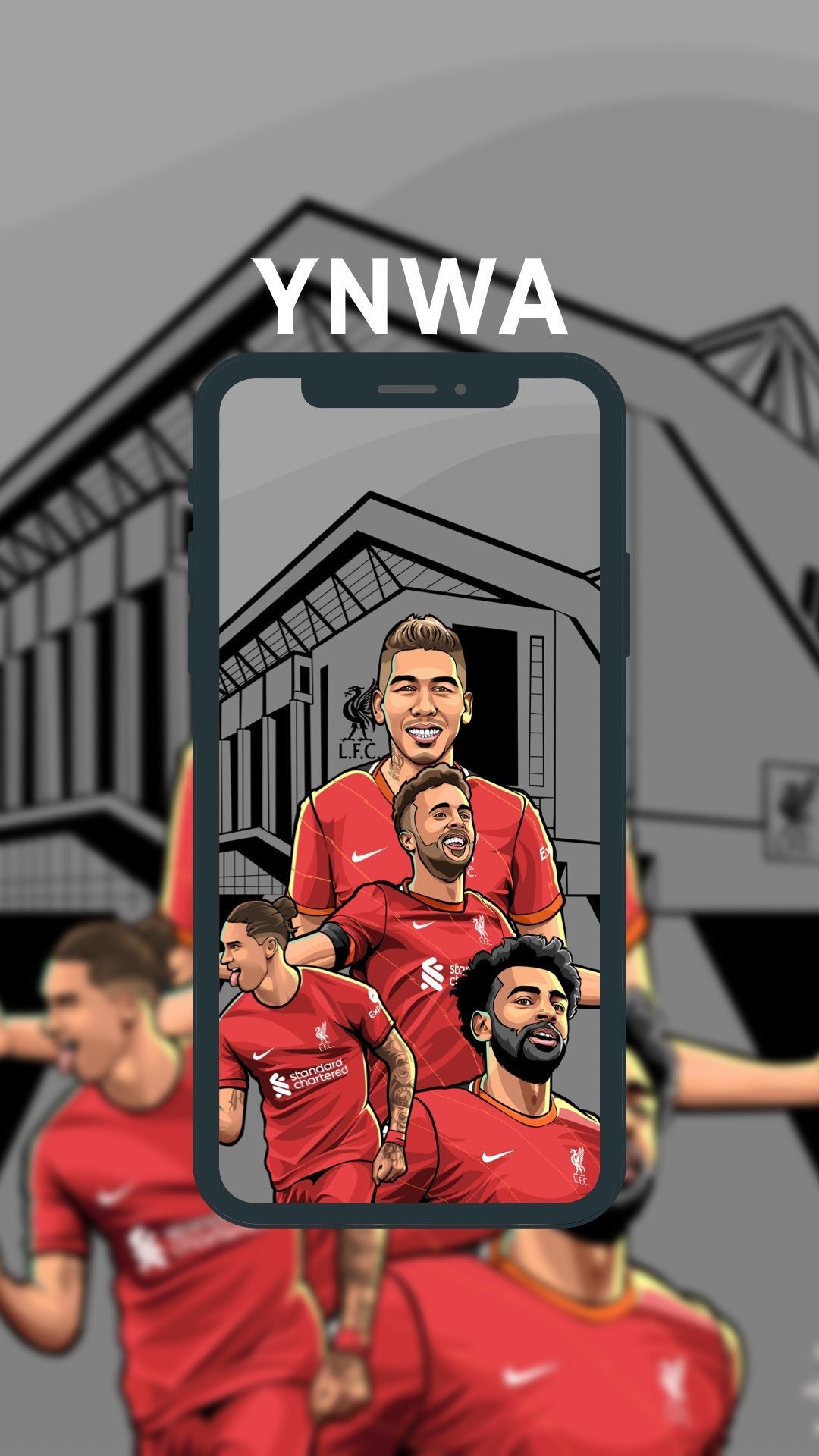 Liverpool 2022-2023 Phone Wallpaper Art 5 WALL PAPERS Featuring Mo