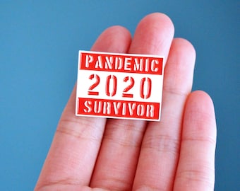 Canada Themed Pandemic Survivor 2020 Soft Enamel Pin + 2 Stickers