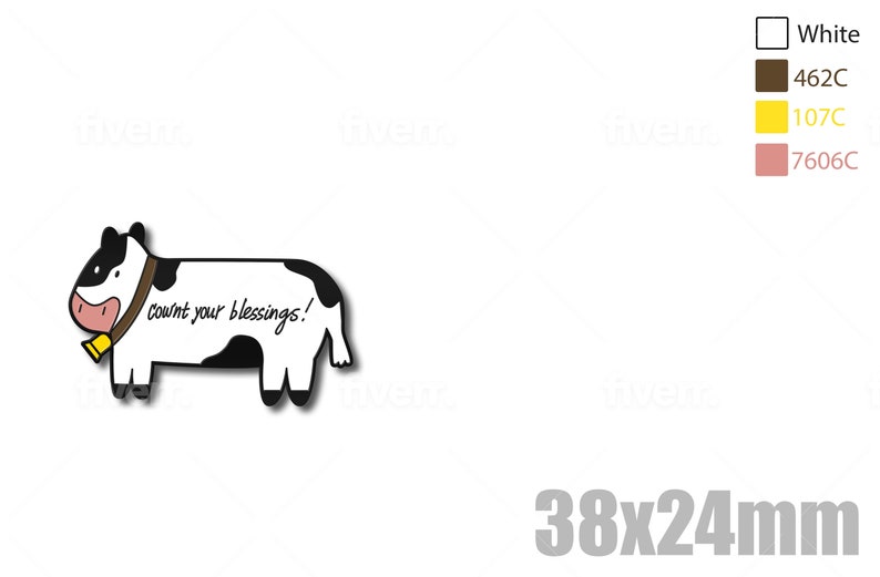 Cow Pin, Cownt Your Blessings enamel Pins & Stickers image 4