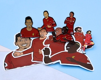 Liverpool Champions Pin Set Mane, Salah,Virgil, Firmino,Trent (5 pins &10 stickers )