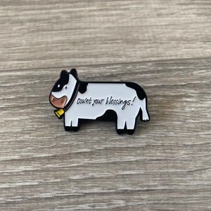 Cow Pin, Cownt Your Blessings enamel Pins & Stickers image 2