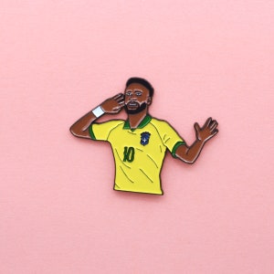 Neymar Jr Brazil National Team Soft Enamel Pin + 2 Stickers Gift Set | Copa America