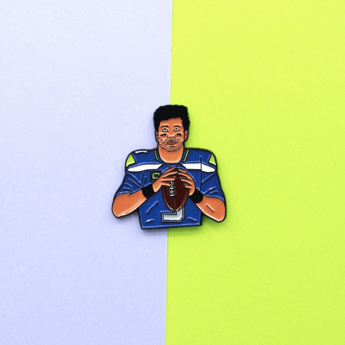 Russell Wilson Seattle Seahawks  soft enamel pin + stickers