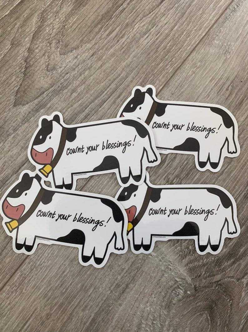 Cow Pin, Cownt Your Blessings enamel Pins & Stickers image 5