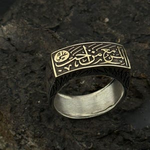 カスタムカリグラフィーメンズリング、パーソナライズされた925スターリングシルバーシグネットリング、手彫りステートメントジュエリー、彼へのユニークなギフト、