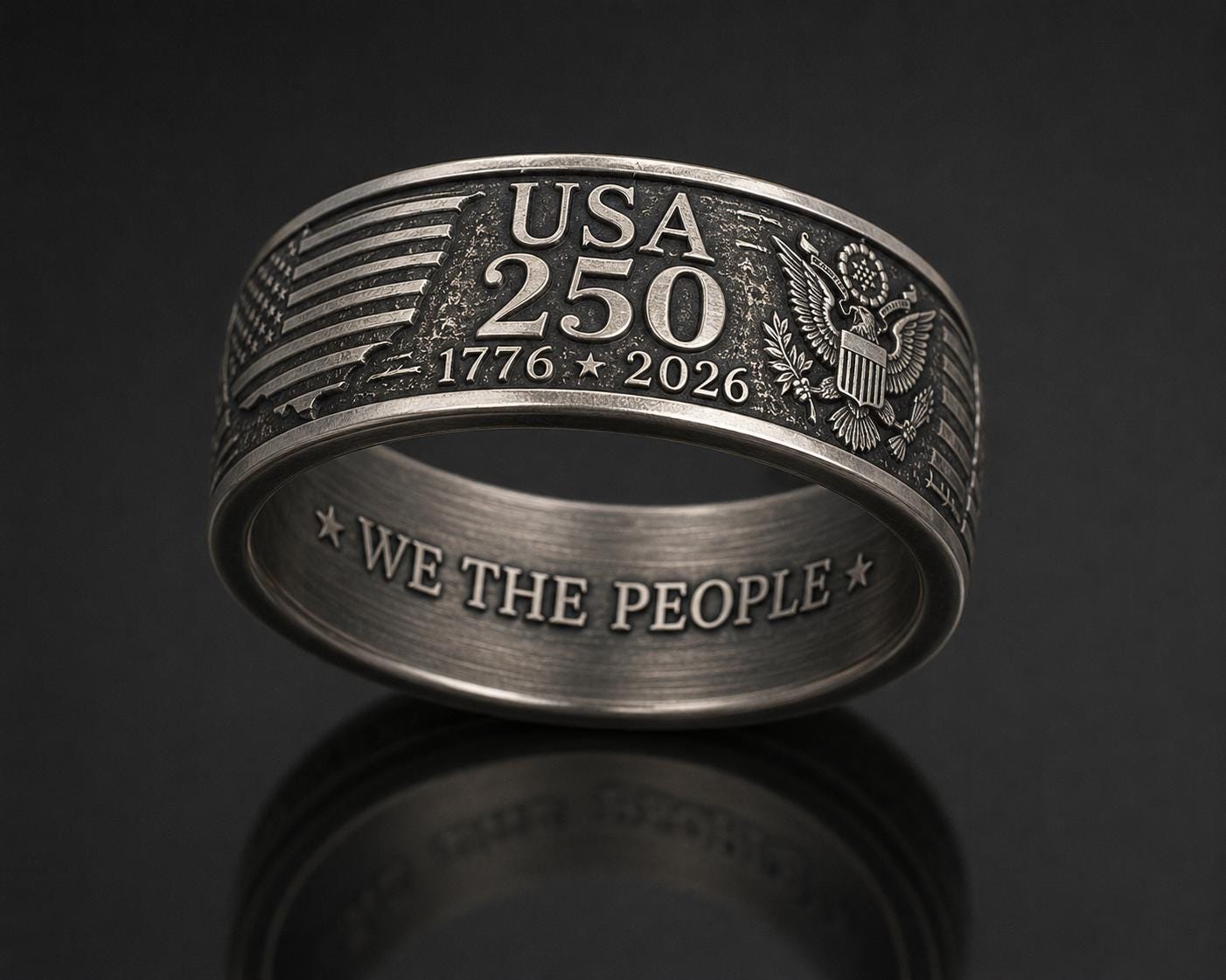 USA 250th Anniversary Ring for Men – Patriotic Dad Gift Band – 1776 ...