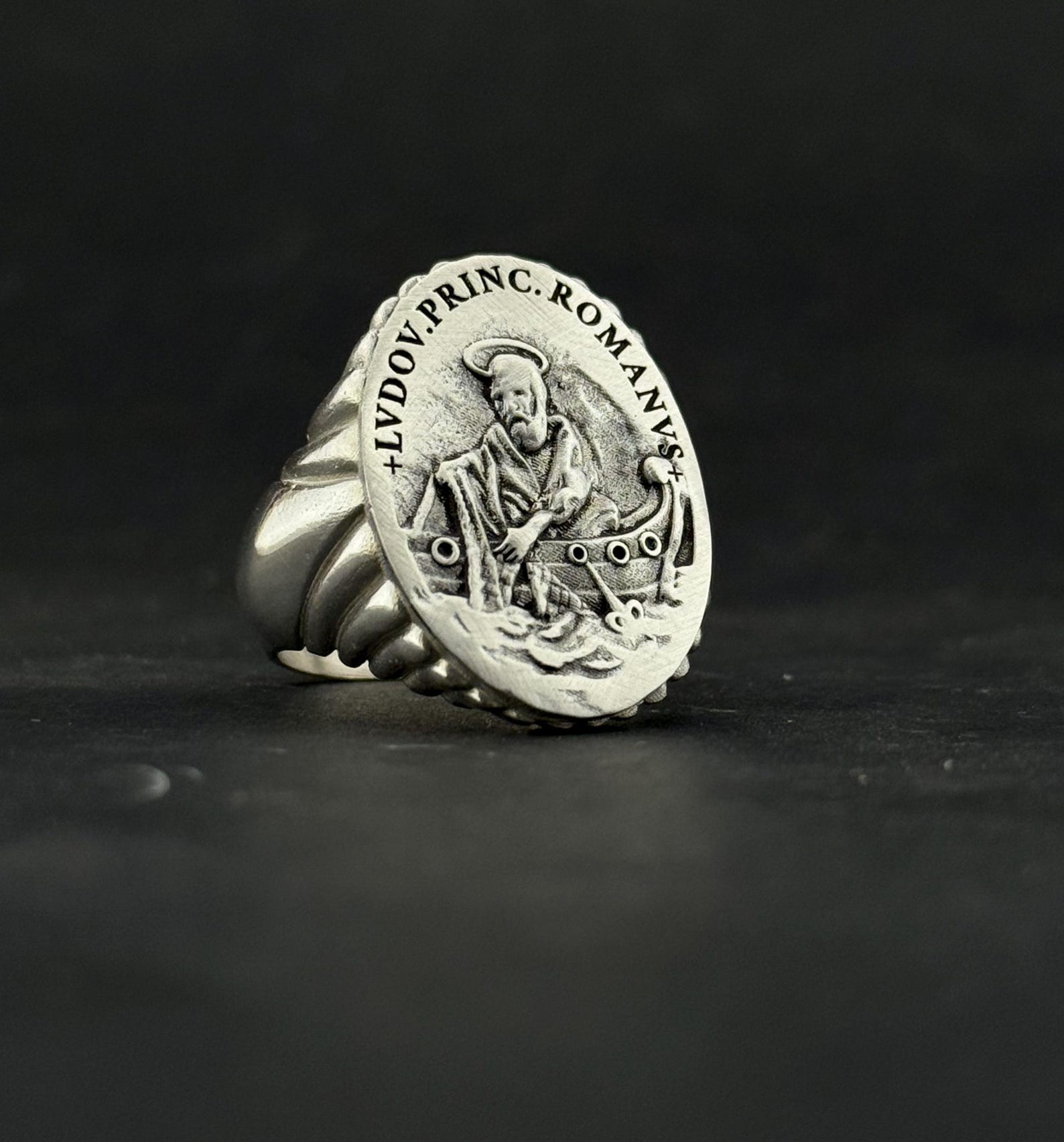 Custom Bishop Signet Ring, Pope Pivs IX, 925 Sterling Silver Pope Ring ...