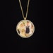 Personalized Custom Circle Gold Photo Necklace In Memory With Zircon, Necklace Pendant, Photo Necklace, Photo Pendant, Mother's Day Gift,