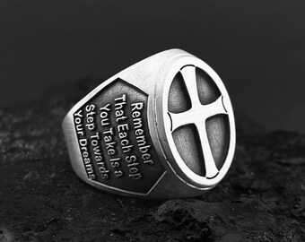 Personalized Cross ring, Pope's Ring, Thanksgiving, Personalized name ring, Christmas gift, Cross ring, Ring with Cross, 925 Silver Ring