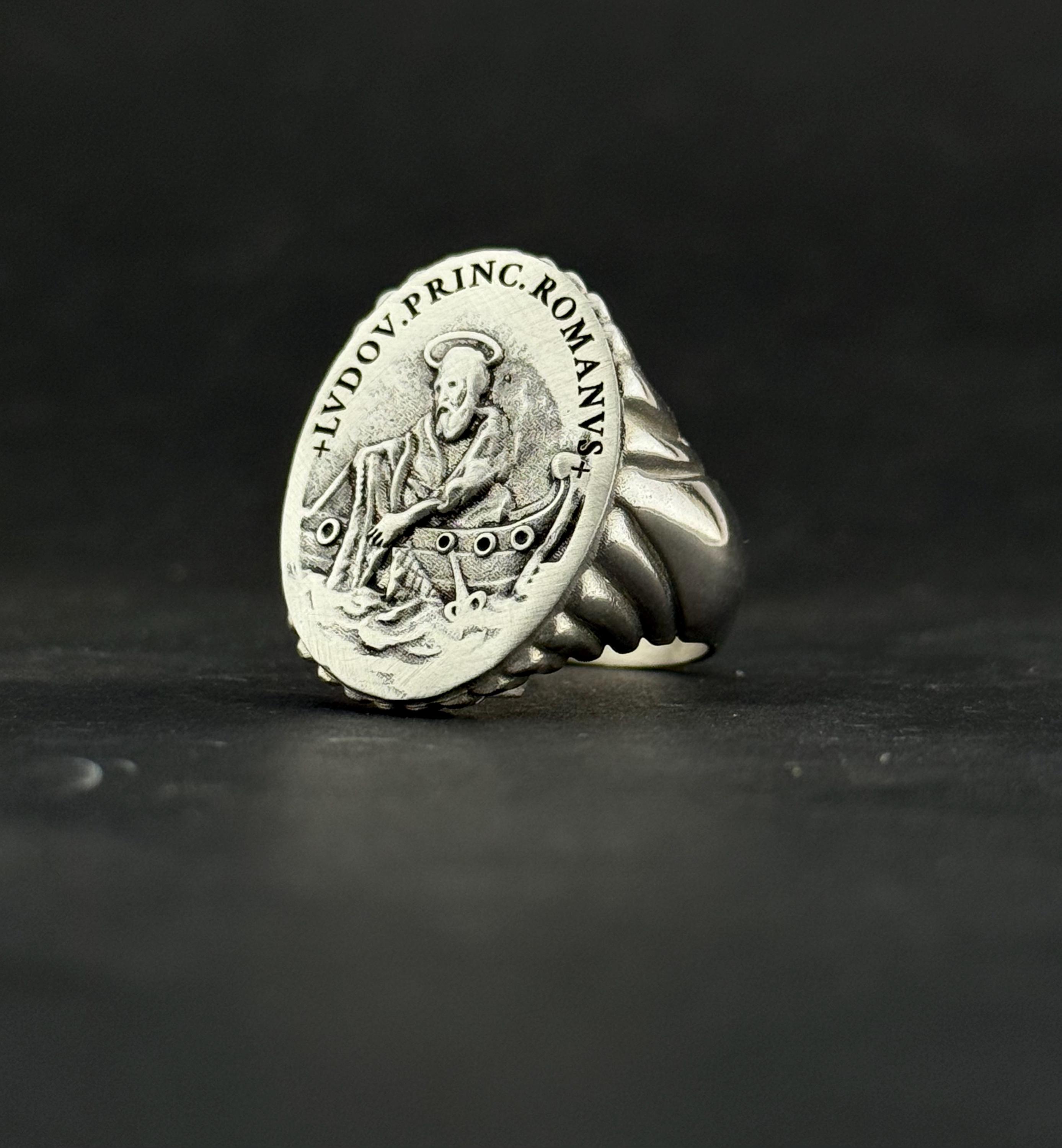Custom Bishop Signet Ring, Pope Pivs IX, 925 Sterling Silver Pope Ring ...