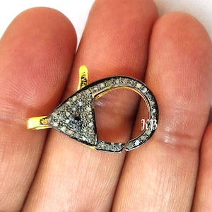 1 Pc Pave Diamond Lobster Lock, Pave Diamond Clasp, Pave Diamond Jewelry, Pave Diamond Lock, Pave Diamond Lock Size 24X12mm, Silver Lock