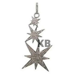 Pave Diamond Star Charm, Diamond Star Charm In 925 Sterling Silver, Pave Diamond Star Pendant, Pave Diamond Jewelry, New Design Star Pendant
