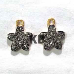 Pave Diamond Pendant In 925 Sterling Silver, Pave Diamond Charms, Pave Diamond Jewelry, Diamond Clover Pendant, Diamond Clover, Clover Charm