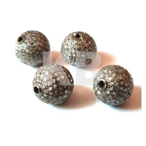 Pave Diamond Ball, 925 Sterling Silver Ball Bead, Spacer Ball Bead, Diamond Ball Beads, Pave Diamond Jewelry, Spacer Diamond Ball Bead
