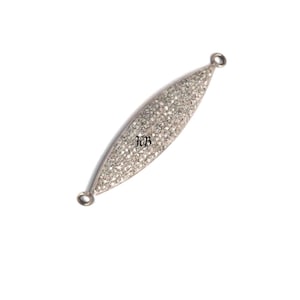 Pave Diamond Marquise Shape Connector, Pave Diamond Bar Connector, Bracelet Connector, Pave Diamond Bar Connector, Diamond Jewelry