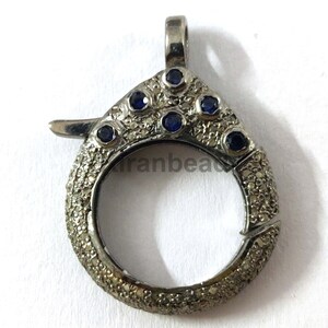 Pave Diamond Lobster Lock, Pave Diamond Clasp, 925 Sterling Silver Clasp, Diamond Lobster Lock, Pave Diamond Stone Lobster Lock Size 32X22mm