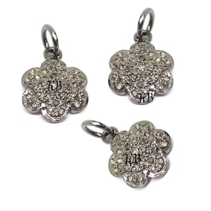 Clover Charm, Pave Diamond Clover Pendant, Diamond Clover Charm Pendant, 925 Sterling Silver Charm, Pave Diamond Pendant, Diamond Jewelry