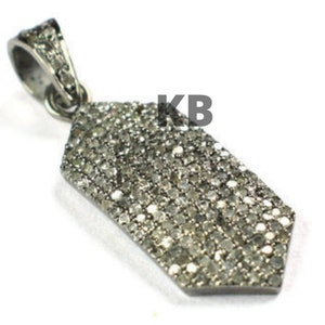 Pave Diamond Tie Pendant In 925 Sterling Silver, Handmade Jewelry, Designer Jewelry, Pave Diamond Jewelry, Pave Diamond Tie Pendant Charm