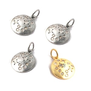 Pave Diamond Round Disc Charm, Round Disc Pendant, Diamond Disc Pendant, Pave Diamond Jewelry, Pave Diamond Pendant, Handmade Jewelry