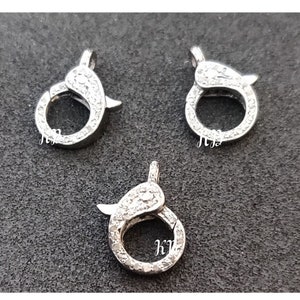 Pave Diamond Lobster Lock, 925 Sterling Silver, Pave Diamond Clasp, Rose cut Diamond Clasp, Pave Diamond Jewelry, Diamond Finding