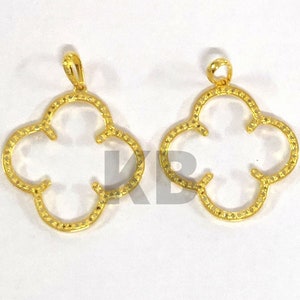 1 Pc Clover Pendant, Pave diamond Clover Charm Pendant, 925 Sterling Silver Pendant, Pave Diamond Jewelry, Handmade Pendant, Clover Charm
