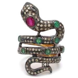Pave Diamond Snake Ring, Pave Diamond Jewelry, Serpent Jewelry, Diamond Snake Ring, Snake ring, Handmade jewelry, Pave Diamond Ring, Ring