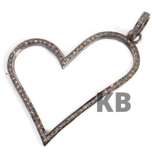 Pave Diamond Heart Pendant In 925 Sterling Silver, Diamond Heart Pendant, Diamond Heart ,Pave Diamond Jewelry, New Design Heart Pendant