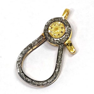 1 Piece Pave Diamond Lobster Lock, Pave Diamond Clasp, Diamond Lobster Lock Clasp, 925 Sterling Silver, Pave Diamond Jewelry, Diamond Beads