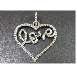 1 Pc Pave Diamond Heart Pendant, Heart Charm, Pave Diamond Heart with Love Pendant, 925 Sterling Silver Pave Diamond Pendant Diamond Jewelry