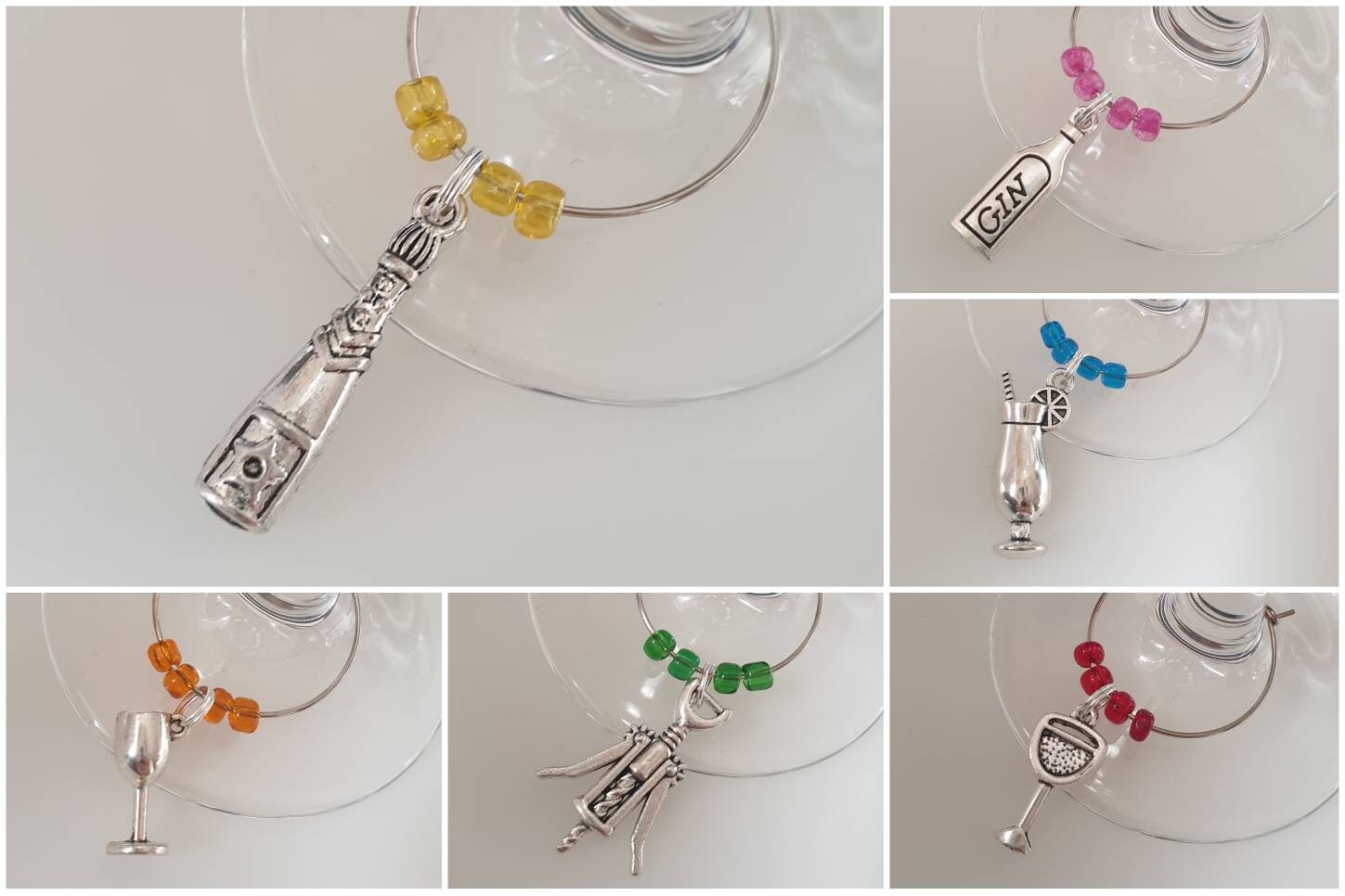 Wine Glass Charm Rings Silver Plated 25mm | Craft Supplies Ireland